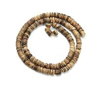 5/8/10mm Oblate Natural Wood Beads for Jewelry Making Flat Round Wooden Space Prayer Beads Tire Ball String Necklace Bracelet-Light Brown-5mm 110pcs