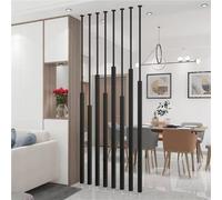 5/8/10pcs Free Standing Black Metal Room Divider Bedroom with Slats Stylish Home Separator Partition 290cm/114in Tall (5pcs-A)