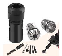 5/8"-11 Thread Angle Grinder Extension Shaft Set Electric Drill Conversion Collets Adapter Woodworking Tool Accessories Include Spring Collet 1/4" & 1/2" 3PCS Black