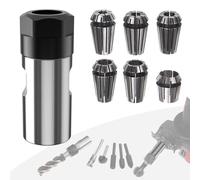 5/8"-11 Thread Angle Grinder Extension Shaft Set Electric Drill Conversion Collets Adapter Woodworking Tool Accessories Include Spring Collet (6, 1/4, 8, 9.5, 10, 1/2) 7PCS