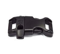 5/8" Contoured Plastic Emergency Survival Whistle Buckle for Paracord BraceletsBlack 25 Pack