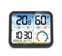 5.8'' Digital Indoor Thermometer Hygrometer, Temp Humidity Monitor & Clock