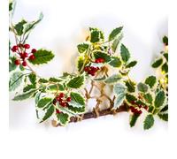 5.8 Ft Christmas Artificial Garlands Berry Holly Leaves Garland Faux Greenery Garlands Hanging Vine for Wedding Party Table Home Decoration (Green)