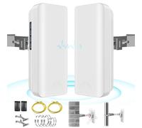 5.8 GHz Point to Point Outdoor Wireless Bridge with 2 100 Mbps Ports and Brackets, WiFi Bridge, Ethernet Bridge, Starlink WiFi Extender, 12 dBi Antenna, 2 km Transmission for Starlink Gen 3 Router
