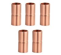 5/8 Inch ID Copper Coupling Fittings 5Pcs Straight Connecting Adapter with Stop C x C Solder Connection for Plumbing Air Conditioner HVAC System