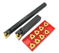 5/8" Lathe Excircle Indexable Carbide Turning Tool Holder MWLNR1616H08 + Metal Lathe Internal Boring Bar S16Q-MWLNR08 + Indexable Carbide Turning Inserts WNMG431(WNMG080404)……