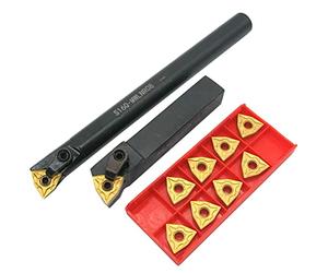 5/8" Lathe Excircle Indexable Carbide Turning Tool Holder MWLNR1616H08 + Metal Lathe Internal Boring Bar S16Q-MWLNR08 + Indexable Carbide Turning Inserts WNMG431(WNMG080404)……