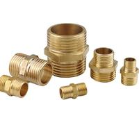 5/8" NPT Male to 5/8" NPT Male Gas Line Brass Connector, Brass Gauge Torch Line Adapter for Hydraulic, HVAC Fuel, Air, Natural Gas Line Connectors - (2 PCS)