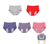 5/8 Pack Leakproof Underwear Women Incontinence Panties for Women Over 70, Plus Size Panties for Ladies Leak Proof (5pc E,3X_l)