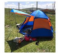 5-8 People Pop up Outing Tent Outdoor Camping Tent Double Hexagonal Beach Automatic Tent with Hall Pole Account Sun Protection Blue 280X280X160Cm