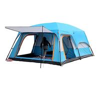 5-8 Person Large Family Camping Tents for Festival Hiking Outdoor Yurt Tent with Living Room and Separate Rooms Big Family Shelter Waterproof Tent (Blue 430 * 305 * 210cm)