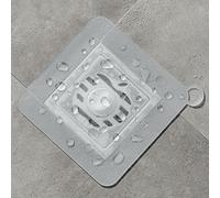 5.8" Shower Drain Cover Silicone Floor Drain Anti-Odor Mat Deodorizing Cover for Tub, Sink, Bathroom and Kitchen, White Translucent