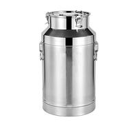 5-88L 201 Stainless Steel Milk Can Wine Pail Water Bucket Oil Barrel Tea Canister Dairy Pot Tote Jug Liquid Solid Storage Tank with Silicone Sealed Lid,48L