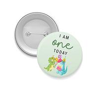 5.8cm Birthday Badge - Age 1-9 Dinosaur Dino Party Birthday Badge For Daughter Granddaughter Niece Son Nephew Grandson - Children’s Birthday Badge (Three today)