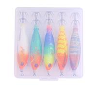 5.8G Shrimp Lures Baits Squid Jigs Fishing Lures Glow Jigs Hook 8cm Artificial Hard Baits Cuttlefish Hook Shrimp Squid Fluorescent Cuttlefish Glow Saltwater Fishing Tackle