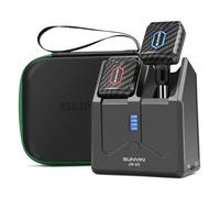 5.8Ghz Mini Wireless Guitar System with Portable Charging Case Wireless Transmitter and Receiver 4 Working Channel for Electric Guitar Digital Wind Instrument Wireless System Mini Device(Carbon Fiber)