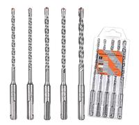 5-8mm SDS Plus Rotary Hammer Drill Bit Set, 5Pcs SDS Masonry Drill Bit Set | SDS Plus Shank, 4-Cutter Tungsten Carbide Tip, 5/5.5/6/7/8mm x 160mm Cross Drill Bits for Wall Stone Concrete Brick Cement