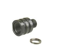 5/8X24 Inside Thread Converte To 1/2-28 Outside Thread TPI Protector Convertor, 5/8 Female To 1/2 Male dapter, With a Free 1/2" Crush Washer, Steel Black
