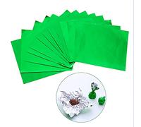 5.9 x 5.9 Inch Square Aluminium Foil Packaging Candy Wrappers Sugar Wraps Paper for DIY Candies and Chocolate Packaging by Party/Wedding/Birthday/Chrismas Accessories-200 Piece(Green)