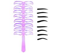- 5.91 Inch Eyebrow Shaping Stencil | Reusable Makeup Guide, Beauty Tool For Eyebrows, 8 Styles, Washable Handle For Natural Eyebrows, Usatio