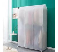 5.9ft/6.5ft Clothes Rail Dust Cover, Extra Tall Commercial Double Rod Garment Hanger Cover, Clothes Rack Protector for Coats Suits (180 * 50 * 200cm,Translucent)