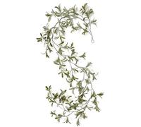 5.9ft Artificial Mistletoe Garland, Snowy Garland for Mantle Fireplace for Christmas Mantle Fireplace Stairwell Table Centerpiece Front Door Wall Home Decor (White)