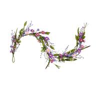 5.9FT Artificial Wildflower Garland, Faux Flower Hanging Vine, Purple Flowers Ivy, Spring Summer Garland with Eucalyptus Lavender Vine for Baby Shower Wedding Mantle Table Centerpiece Decor (Purple)