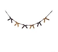5.9ft Christmas Garland for Fireplace Mantle(Dark Brown+Brown) | Plush velvet bows, 5.9ft length, elegant for two-tone color, reusable design, tree fireplace decor