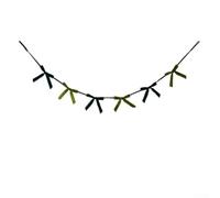 5.9ft Christmas Garland for Fireplace Mantle(Dark green+green) | Plush velvet bows, 5.9ft length, elegant for two-tone color, reusable design, tree fireplace decor