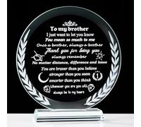 5.9in./15cm Meaningful Crystal Gifts for Brother from Brothers Sisters, Glass Keepsakes for Brother on Birthday Christmas, Best Bother Presents on Thanksgiving Day Home Ornament