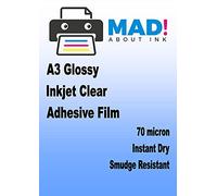 5 A3 Inkjet Printable Clear Adhesive Acetate Label Sticker Film Sheets 70mic