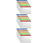5 A3 Zip Wallets Bag Document Pouch Assorted Colors (Pack of 3)