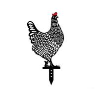5 Acrylic Chicken Lawn Decor Pieces, Simulated Rooster Statues for Outdoor Garden Display with Stake Bases