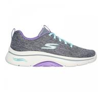 (5 (Adults')) GO WALK Arch Fit 2.0 - Vivid Sunset | Grey/Lavender | Women's Comfort Supportive Trainers