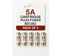5 Amp Cartridge Plug Fuse - BS1362 Compliant, Ceramic, 240V-250V, Pack of 5/10/15/25 - Household & Mains Plug Fuse, Electrical Overcurrent Protection (5)