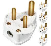 5 Amp Round Pin Plugs Mains 3 Pin Lighting Plugs for Stage Lighting Lamp (5, White)