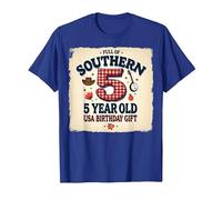 5 and Full of Southern Charm USA Birthday Gift T-Shirt, Men, Royal Blue, XL