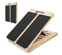 5 Angles Adjustable Portable Wooden Stretch Mobility Board, Foldable Squat Slant Board Calf Stretcher, Non-Slip Calf Stretch Wedge for Exercise Therapy Flexibility Training, 450lbs Capacity