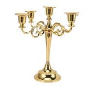 5 Arm Candlestick Holder Elegant Iron Retro Decorative Candle Holder Centerpiece for Home Church Durable Iron Material 22.2oz 11PCS (Gold)