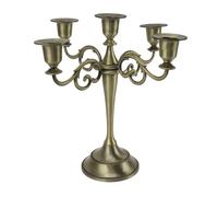 5 Arm Iron Candle Holder, Decorative Retro Candle Holder Centerpiece for Home Decoration (Bronze)