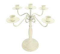 5 Arms European Style Candelabra Metal Elegant Candle Stick Candle Holder Wedding Candelabra Tall Floor Candelabras for Wedding Restaurant Dinner Party Events Aisle Reception (White)