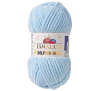 5 Ball/Skein Himalaya Dolphin Baby Yarn Each Skein 100 g 120 m Super Bulky Polyester Blanket Yarn Velvet Yarn Amigurumi Yarn (80306 Light Blue)