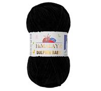 5 Ball/Skein Himalaya Dolphin Baby Yarn Each Skein 100 g 120 m Super Bulky Polyester Blanket Yarn Velvet Yarn Amigurumi Yarn (80311 Black)