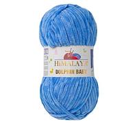 5 Ball/Skein Himalaya Dolphin Baby Yarn Each Skein 100 g 120 m Super Bulky Polyester Blanket Yarn Velvet Yarn Amigurumi Yarn (80327 Sea Blue)
