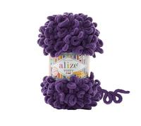 5 Balls/Skeins Alize Puffy Fine Baby Small Loop Blanket Yarn 100% Micropolyester Soft Wool Each Ball 100g 14.5m - 44 Purple