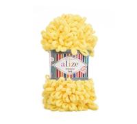 5 Balls/Skeins Alize Puffy Fine Baby Small Loop Blanket Yarn 100% Micropolyester Soft Wool Each Ball 100g 14.5m - 113 Yellow