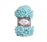 5 Balls/Skeins Alize Puffy Fine Baby Small Loop Blanket Yarn 100% Micropolyester Soft Wool Each Ball 100g 14.5m - 263 Turquoise