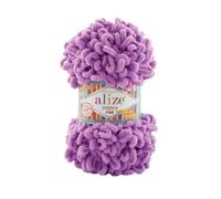 5 Balls/Skeins Alize Puffy Fine Baby Small Loop Blanket Yarn 100% Micropolyester Soft Wool Each Ball 100g 14.5m -260 Purple