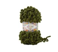 5 Balls/Skeins Alize Puffy Fine Baby Small Loop Blanket Yarn 100% Micropolyester Soft Wool Each Ball 100g 14.5m -620 Olive Green