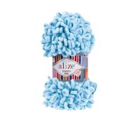 5 Balls/Skeins Alize Puffy Fine Baby Small Loop Blanket Yarn 100% Micropolyester Soft Wool Each Ball 100g 14.5m -287 Blue